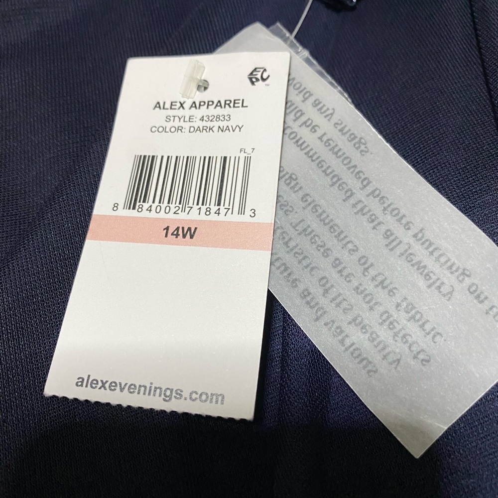 NWT Alex Apparel Elegant Evening Gown/MOB dark navy dress size 14W - Picture 7 of 16